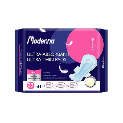 Cuscinetti ultra sottili organici del cotone della striscia di Chip Sanitary Pads Blue Printing dell'anione delle donne