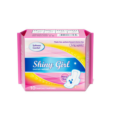 Un buon prezzo. Pad sanitari giornalieri ad alte prestazioni per ragazze con forma alata e materiale di cotone in linea
