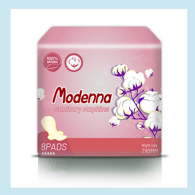 Oem Comfort Morbidezza Notte Utilizzare Donne Acconciature Sanitarie di cotone naturale Acconciatura Sanitaria Respirabile Acconciatura Ultra Thin Lady